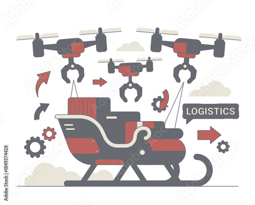 Drone Logistics System in Action with Cargo Transport and Supply Chain Management
