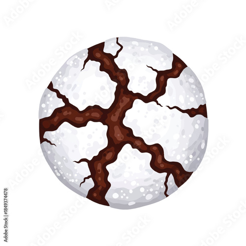 Cracked white surface with brown lines.