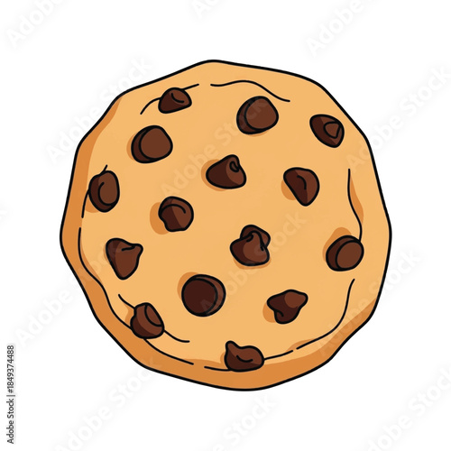 Chocolate Chip Cookie Close Up.