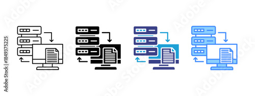 Data Transfer icon set multiple style collection