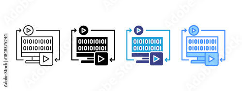 Encoding icon set multiple style collection