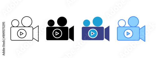 Video Player  icon set multiple style collection