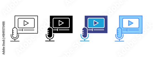 Online Video   icon set multiple style collection
