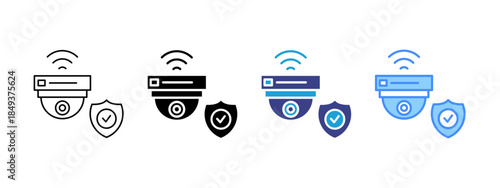 Cctv  icon set multiple style collection