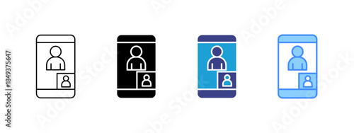 Video Call  icon set multiple style collection