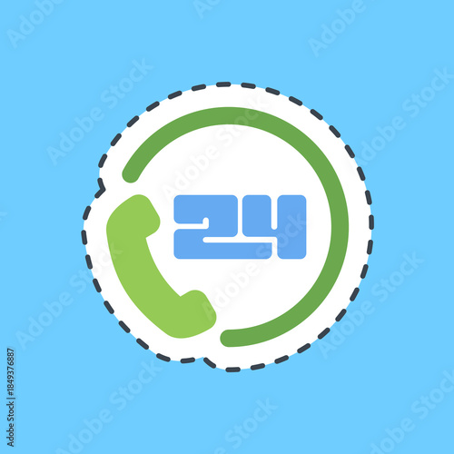 Cutting line sticker 24 hour support. Black Friday Sale elements.