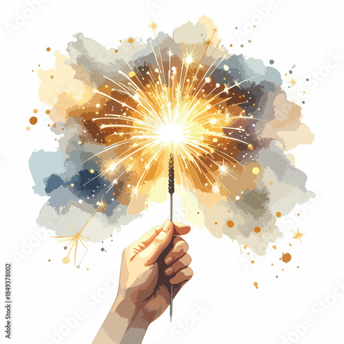 Fireworks Display Illustration in the Night Sky
