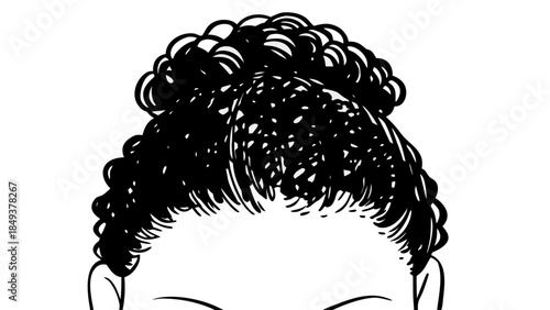 Close-up vector of curly hair texture, natural and detailed beauty concept suitable for hair care branding, salon marketing and fashion graphics.
