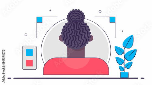Close-up illustration of curly hair texture, natural and detailed beauty concept suitable for hair care branding, salon marketing and fashion graphics.
