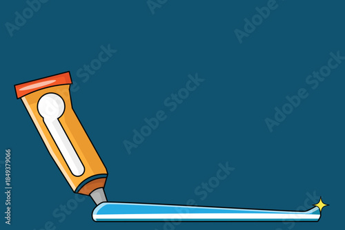 A simple tube toothpaste illustrated for dental ads, hygiene promotion, or educational visual guides