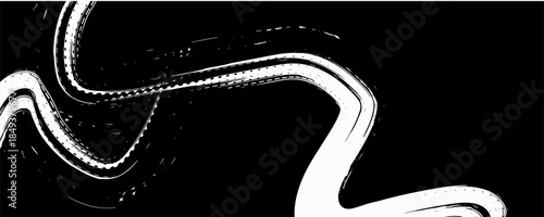 White flow brushstroke on white background.. Ribbon isolated line. Realistic volume wave. Liquid paint ink shape. Real vector illustration swirl blur. Crayons and chalk paint, fibers, hair and bunch