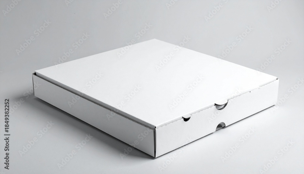 Naklejka premium Closed White Cardboard Box on a Plain Background - Packaging Concept.