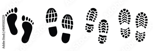 Footprint Silhouettes, a versatile  of human and baby footprints, walk patterns