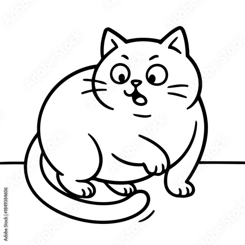 Surprised Cat: An adorable cat is depicted in a surprised expression. A minimalist illustration captures the essence of feline astonishment, adding a touch of humor and delight.