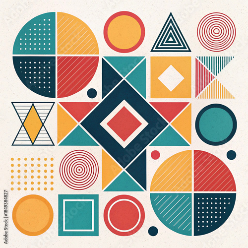 set of abstract geometric shapes and patterns