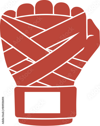 Red wrapped fist icon for combat sports and fighting.