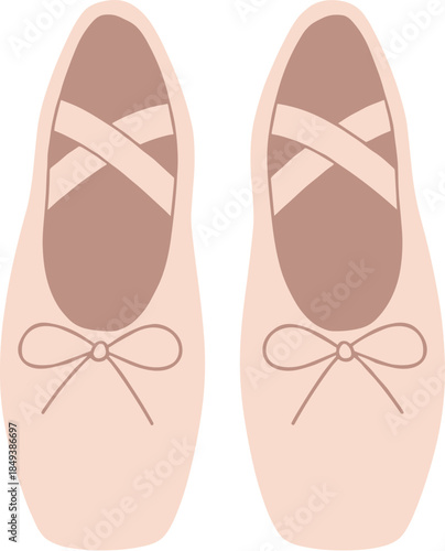 A pair of elegant pink ballet slippers with crisscross straps.