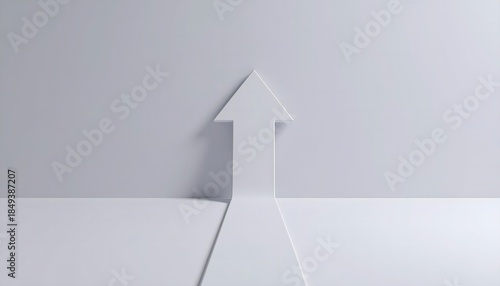 Minimal abstract arrow or path leading forward on a clean background, symbolizing direction, future goals, planning, and New Year resolutions with strong copy space and modern aesthetic.