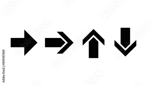 A Collection of Black Arrows Pointing in Different Directions on a White Background