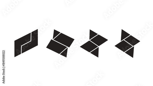 Abstract geometric shapes in motion showing progression and transformation