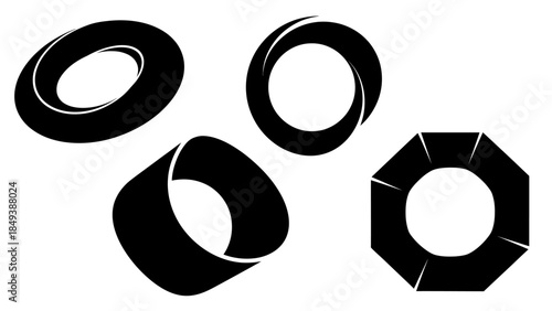 Abstract geometric shapes forming a conceptual design representing infinity and form