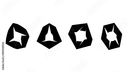 Abstract geometric shapes with negative space design elements