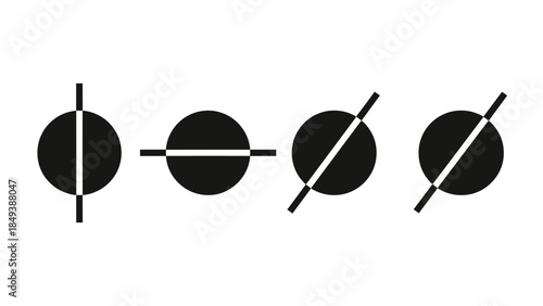 Abstract Graphic Symbols Representing Geometric Variations on a Circle