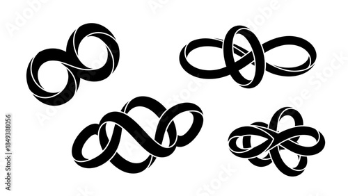 Abstract Infinite Symbol Variations in Black and White