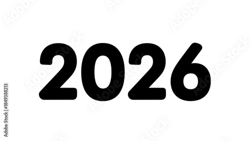 Bold black numbers spelling out the year 2026 on a white background