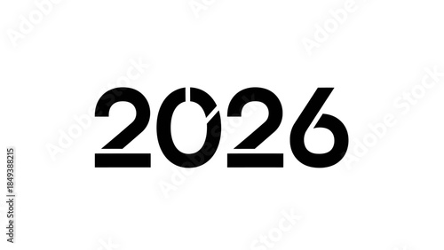 Bold black numbers representing the year 2026 in a minimalist design on a white background