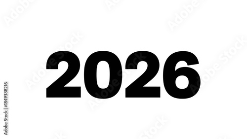Bold black numbers representing the year 2026 on a clean white background