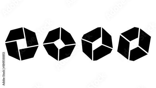 Geometric Abstract Shapes Representing Aperture Blades and Geometric Forms