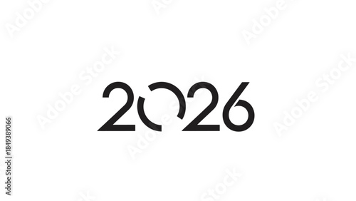 Modern graphic design for the year 2026 presented in bold black typography