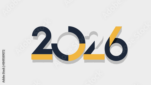 Modern graphic design for the year 2026 with a clean and contemporary aesthetic