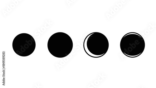 Simple black icons representing phases of the moon and celestial bodies