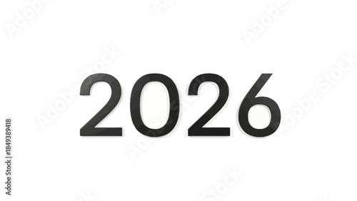 The Year 2026 Displayed in Bold Black Numbers Against a Clean White Background