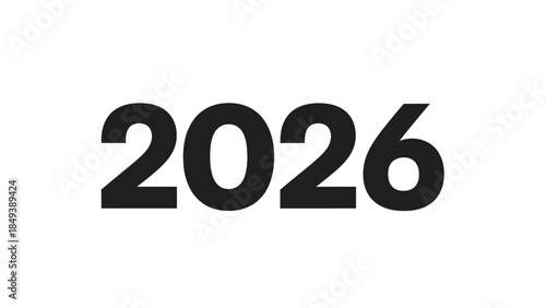 The year 2026 in bold black font on a white background