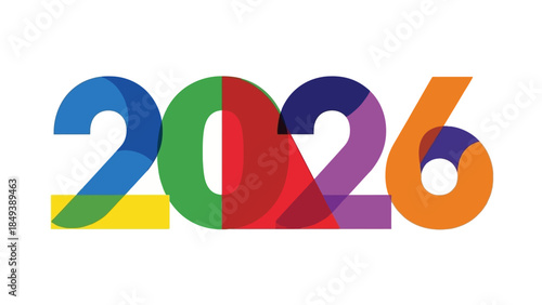 vibrant and colorful number 2026 graphics for new year celebrations and planning purposes