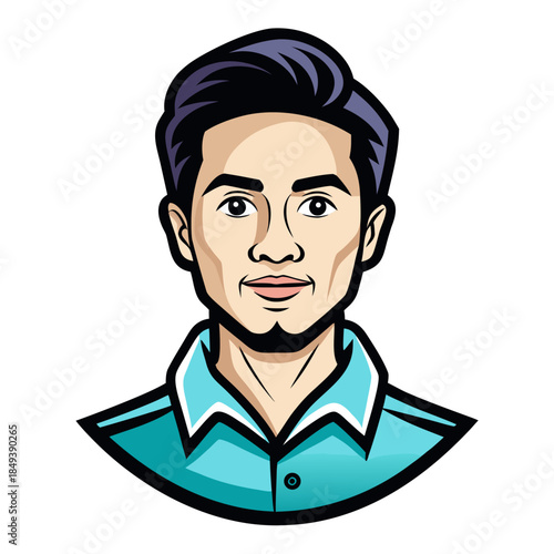 Smiling young man with stylish hair and casual outfit