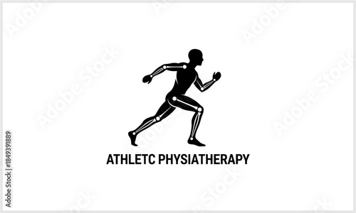 Runner Silhouette with Visible Skeleton - Sports Injury  Rehab logotypeiconsportslogodesign.