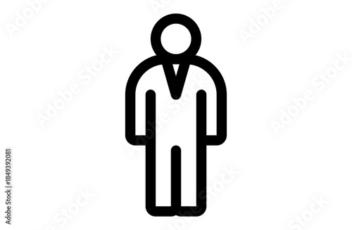 Standing Businessman Line Icon
