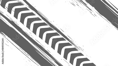 An abstract grunge black and white background featuring a business success concept with a metal directional arrow symbol for web communication and technology design