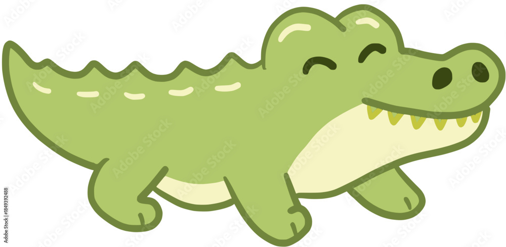 Fototapeta premium cartoon crocodile isolated on white