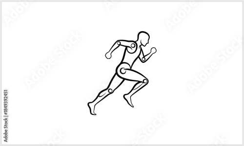 Running Man Silhouette Athletic Figure in Motion Sports Icon logotypeiconsportslogodesign.