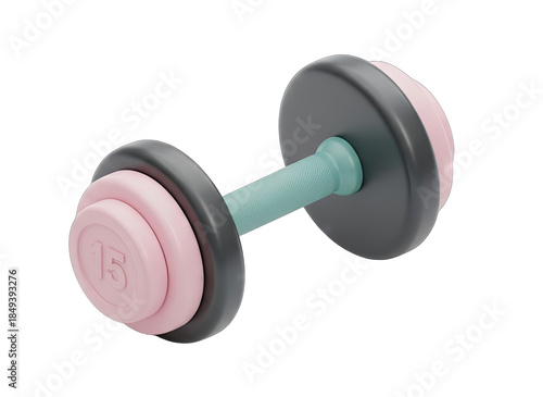 Pastel Dumbbell With Gentle Glossy Highlights On A Transparent Background Ideal For Fitness And Health Concepts