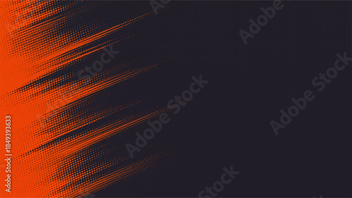An abstract red background vector illustration featuring a bright orange fire glow and energy explosion with motion light shine against a dark space backdrop