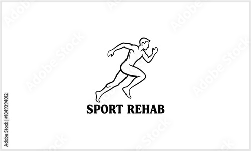 Running Man Silhouette Logo - Sport Rehab  Fitness logotypeiconsportslogodesign.