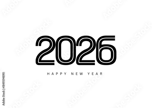 Happy New Year 2026 – Bold Minimal Typography Design
