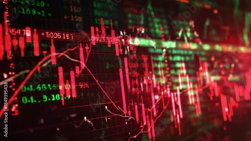 Dramatic Red and green stock market crash chart 4K Videos