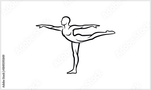 Yoga Balance Pose Icon Warrior III Asana for Fitness Wellness  Mindfulness logotypeiconsportslogodes.